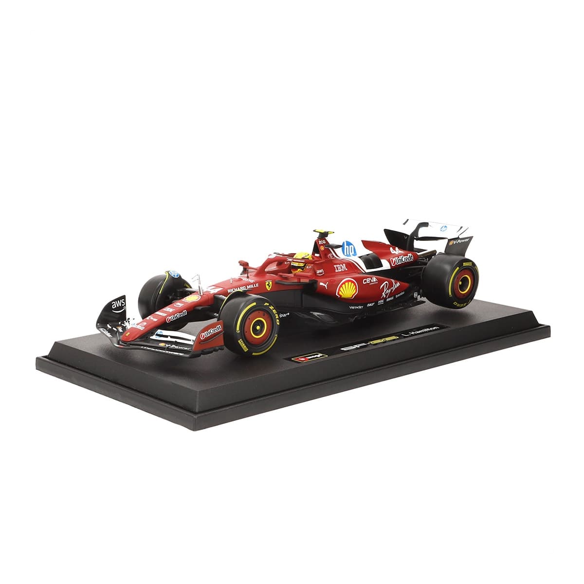 Burago - Coche F1 escala 1:18 Sf-25 44 Hamilton Ferrari Burago.