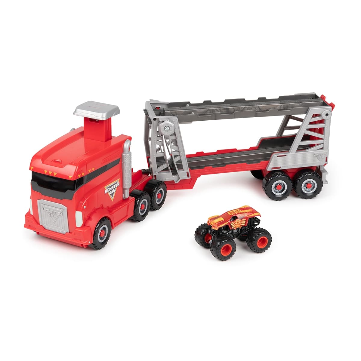 MONSTER JAM - Camión lanzador 1:64 Launch N Go Hauler Monster Jam.