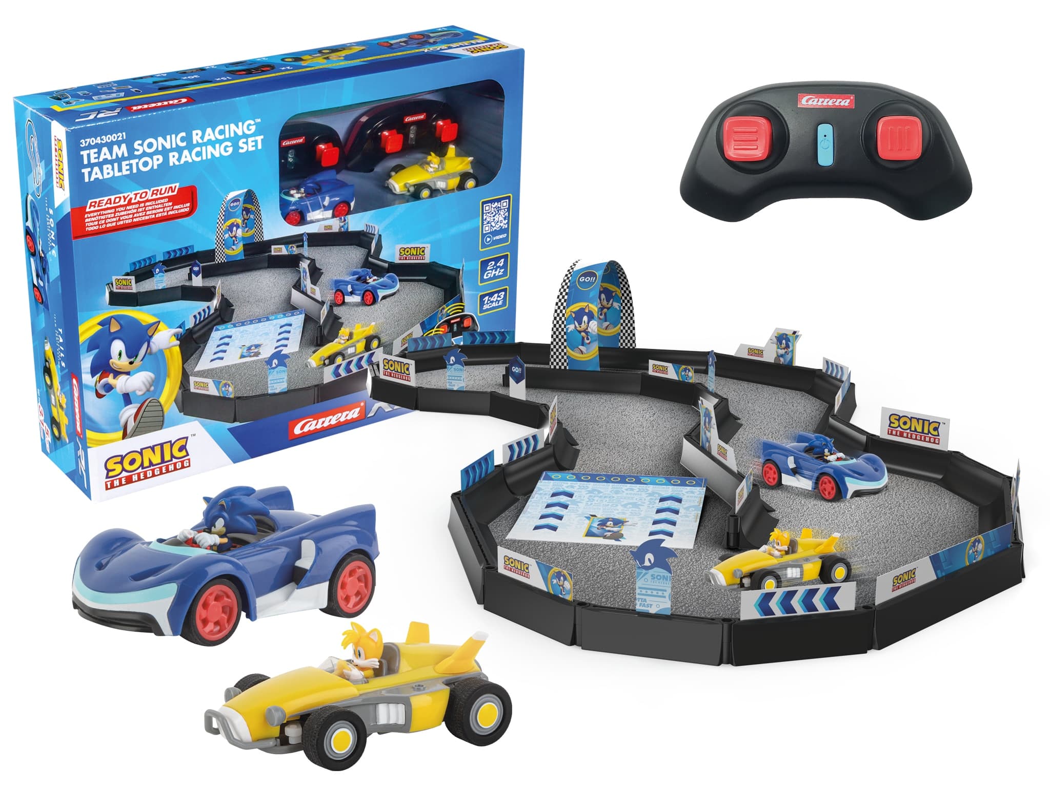 Carrera - Circuito con dos coches radio control y accesorios Team Sonic Racing Carrera RC.