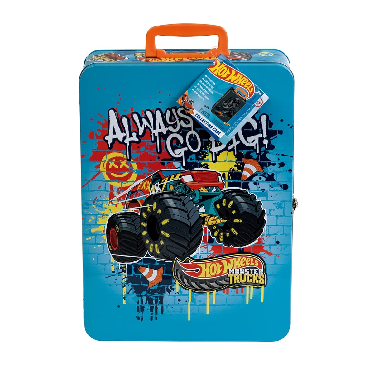 Hot Wheels - Estuche de metal para 8 coches Monster Truck Hot Wheels.