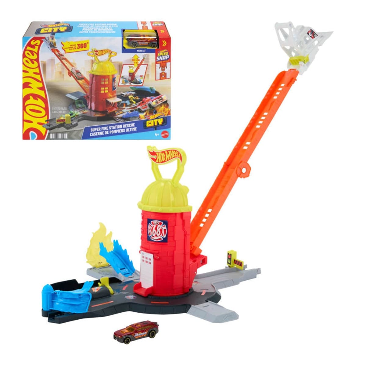 Hot Wheels - Parque de Bomberos Pista para coches de juguete City Superrescate Hot Wheels Mattel modelos surtidos.