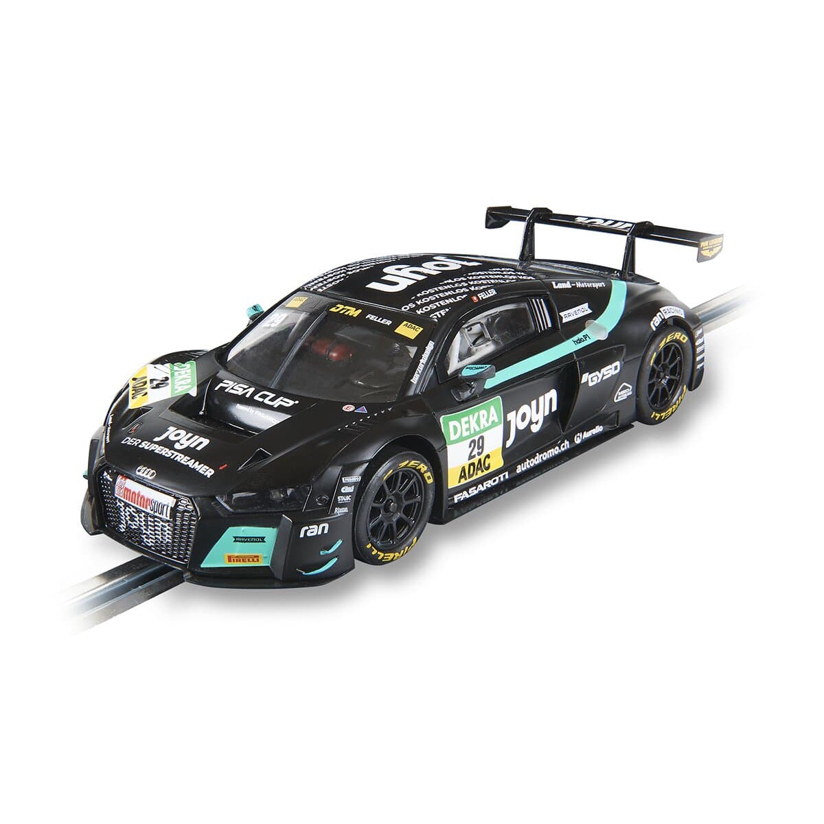 Scalextric - Coche de slot Audi R8 LMS GT3 R Feller Land Motorsport Línea Classic Escala 1-32 Scalextric.