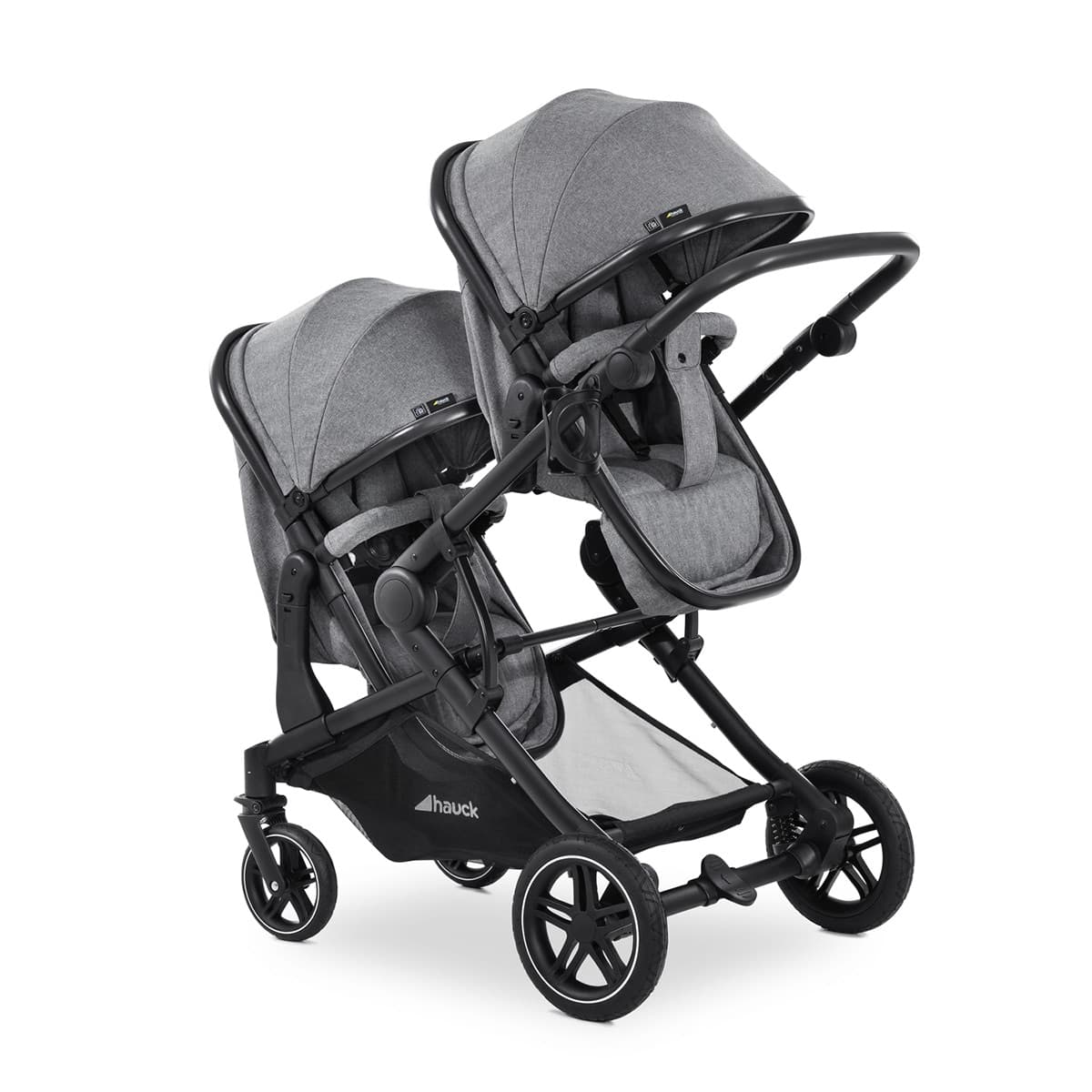 Hauck - Silla de paseo gemelar Hauck Atlantic Twin Melange Grey.