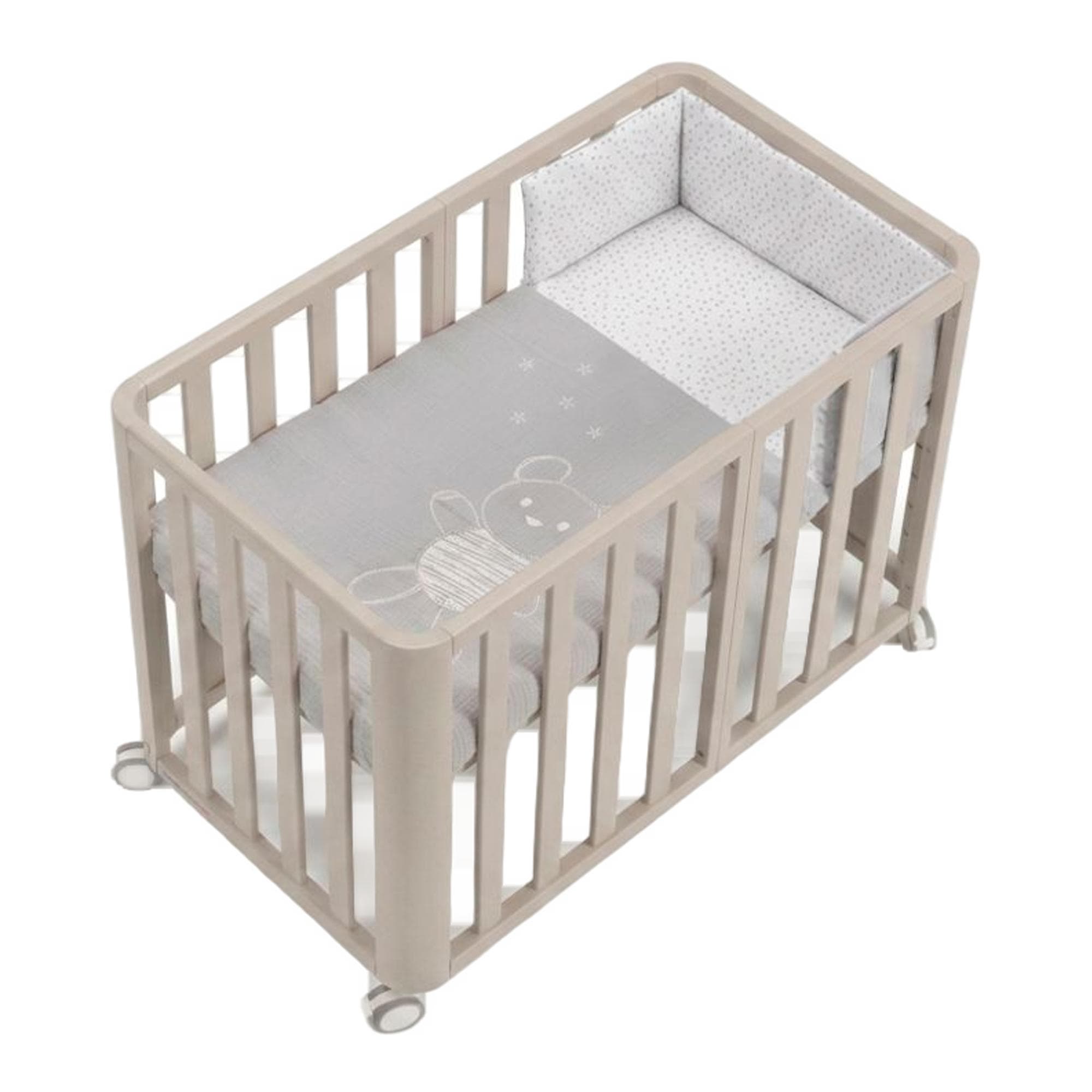 Cotinfant - Pack Cuna evolutiva (90x50-120x60 cm) Cotinfant Doco Sleeping PLUS + colchón + textil BEAR 90x50.