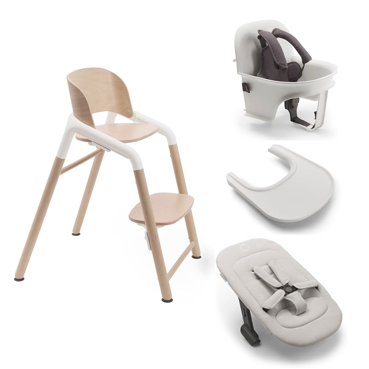 Bugaboo - Pack completo Trona Bugaboo Giraffe madera natural y blanco.