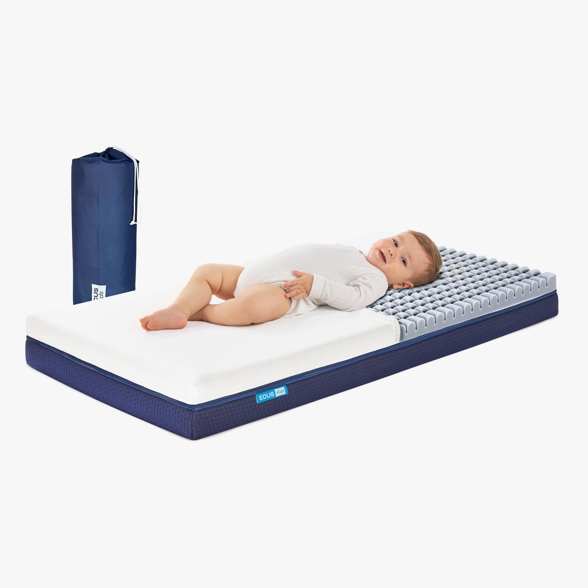 ECUS Kids - Colchón para Cuna Ecus Kids Care Antiplagiocefalia blanco (disponible en varias medidas).