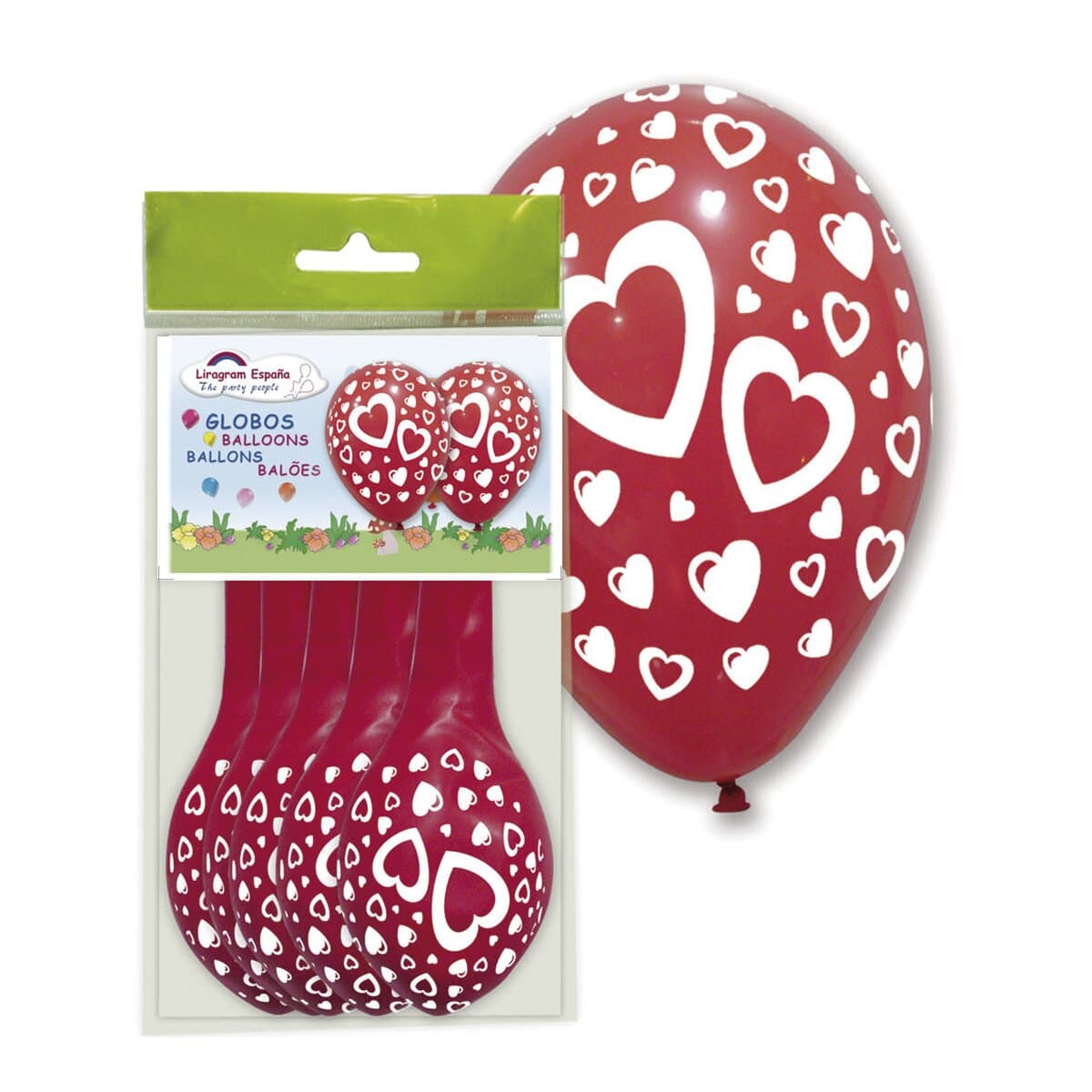 Liragram - Globos Corazones Rojos.