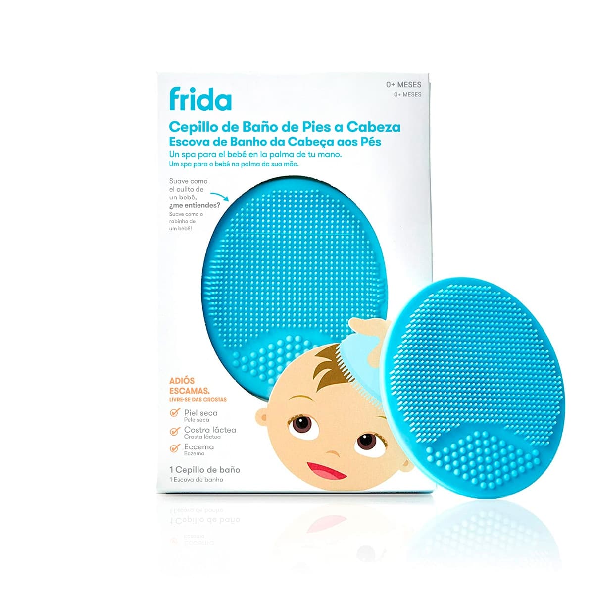 FRIDA - Cepillo y esponja silicona Frida para bebes.