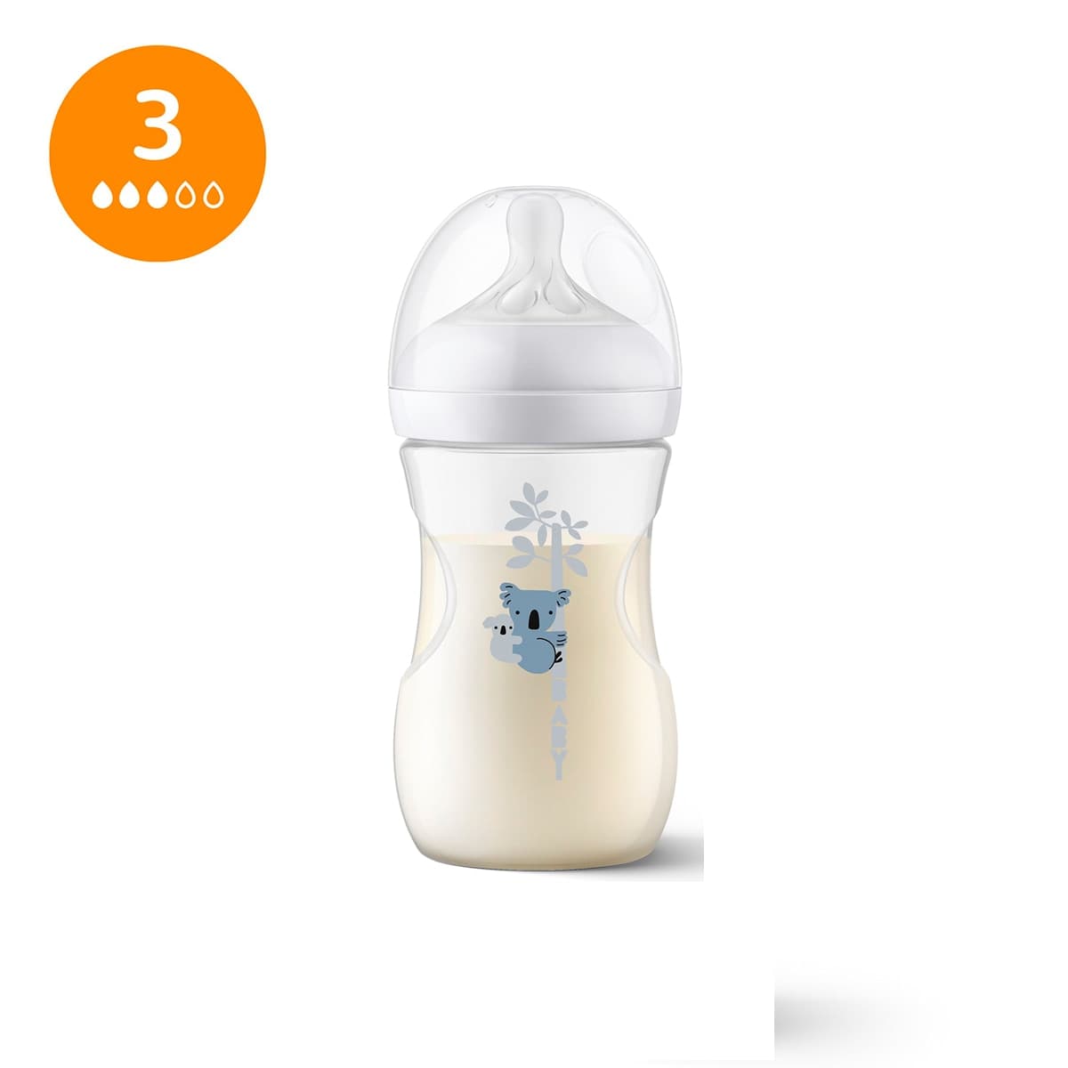 Philips Avent - Biberón 260ml Philips Avent Natural Response, Tetina flujo 3 medio, diseño jirafa.