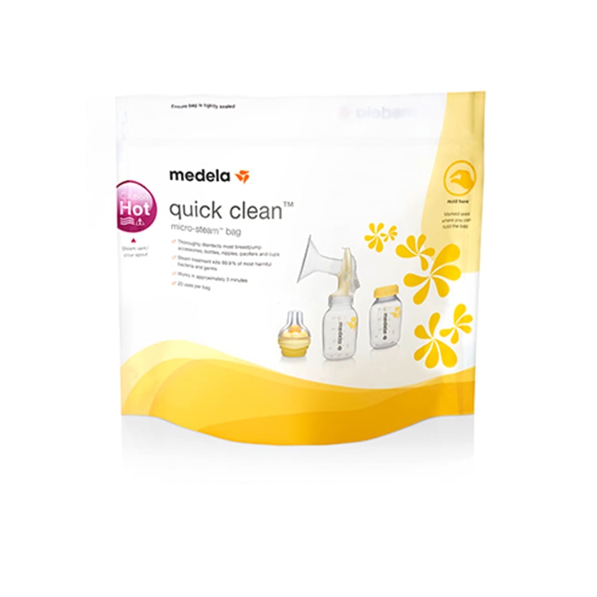 Medela - Bolsas para esterilizar en microondas Medela Quick Clean (5 unids.) blanco.