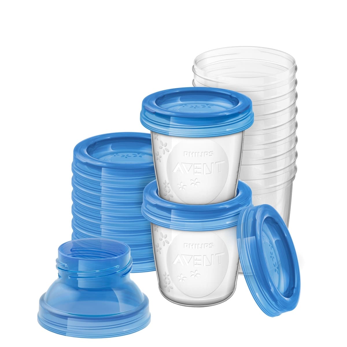 Philips Avent - 10 Recipientes para Leche Materna Philips Avent transparente.