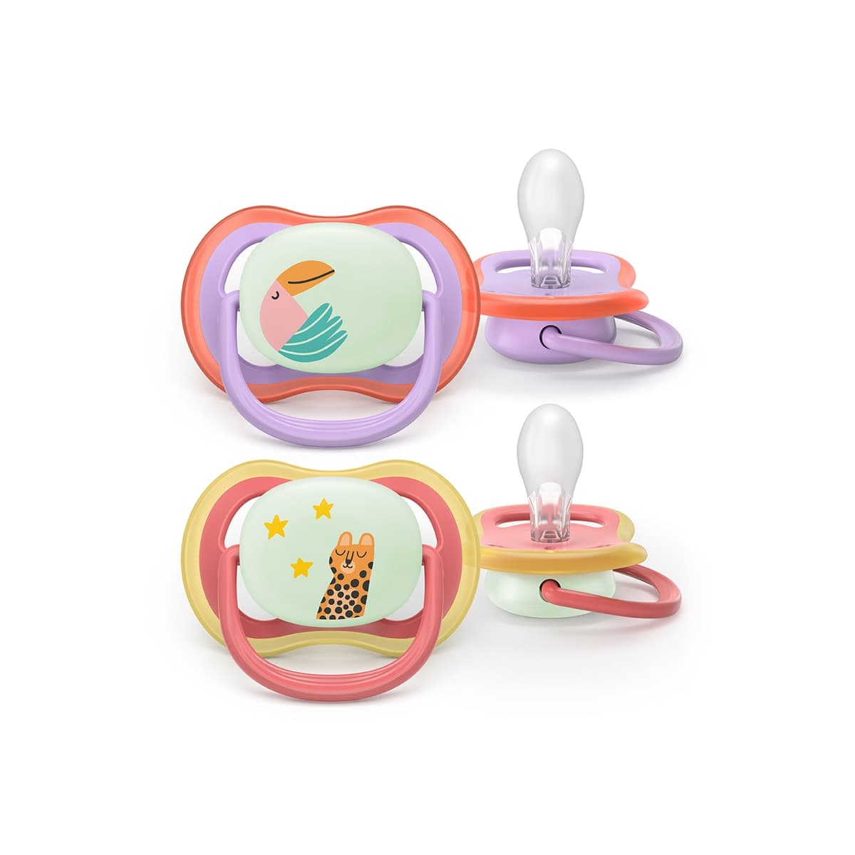 Philips Avent - Chupete Philips Avent Ultra Air Nocturno +18 meses 2 uds, brilla en la oscuridad.