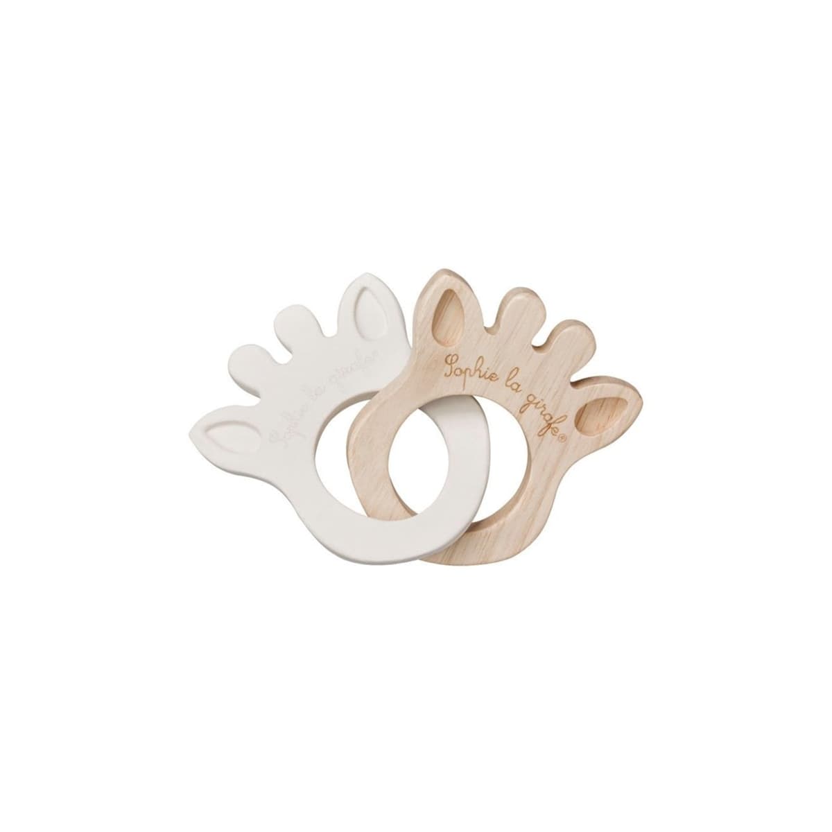 Sophie La Girafe® - Sonajero Mordedor Sophie La Girafe Silueta Anillo caucho & madera beige.