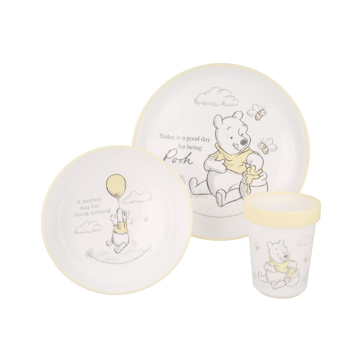 Stor - Vajilla 3 piezas Winnie the Pooh Disney amarillo.