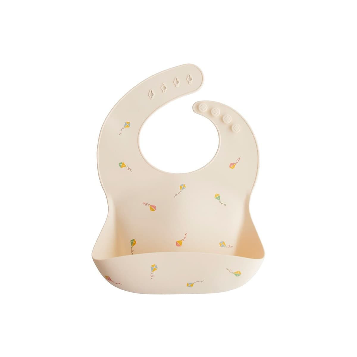 Mushie - Babero Mushie silicona con bolsillo.