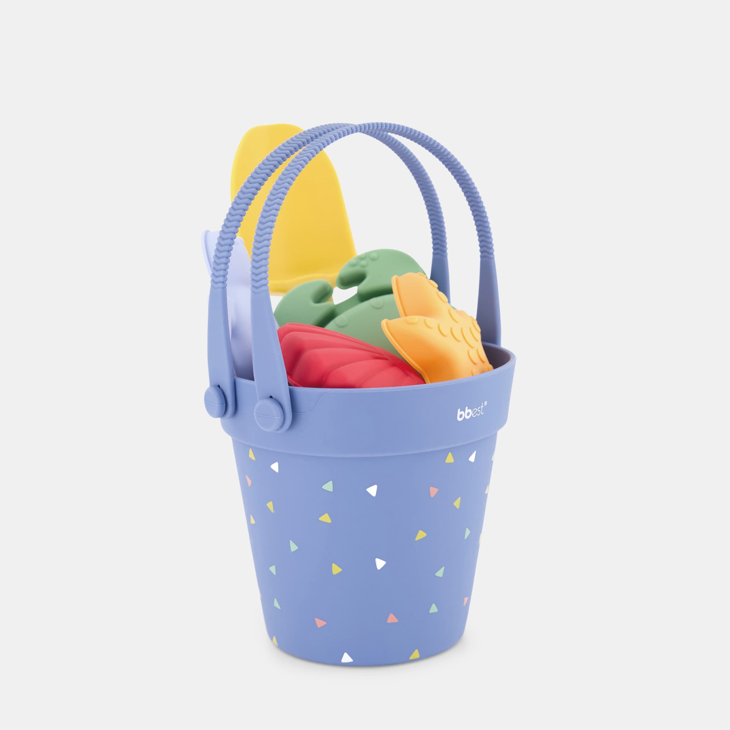 bbest - Cubo de playa en silicona con pala y moldes Bbest.