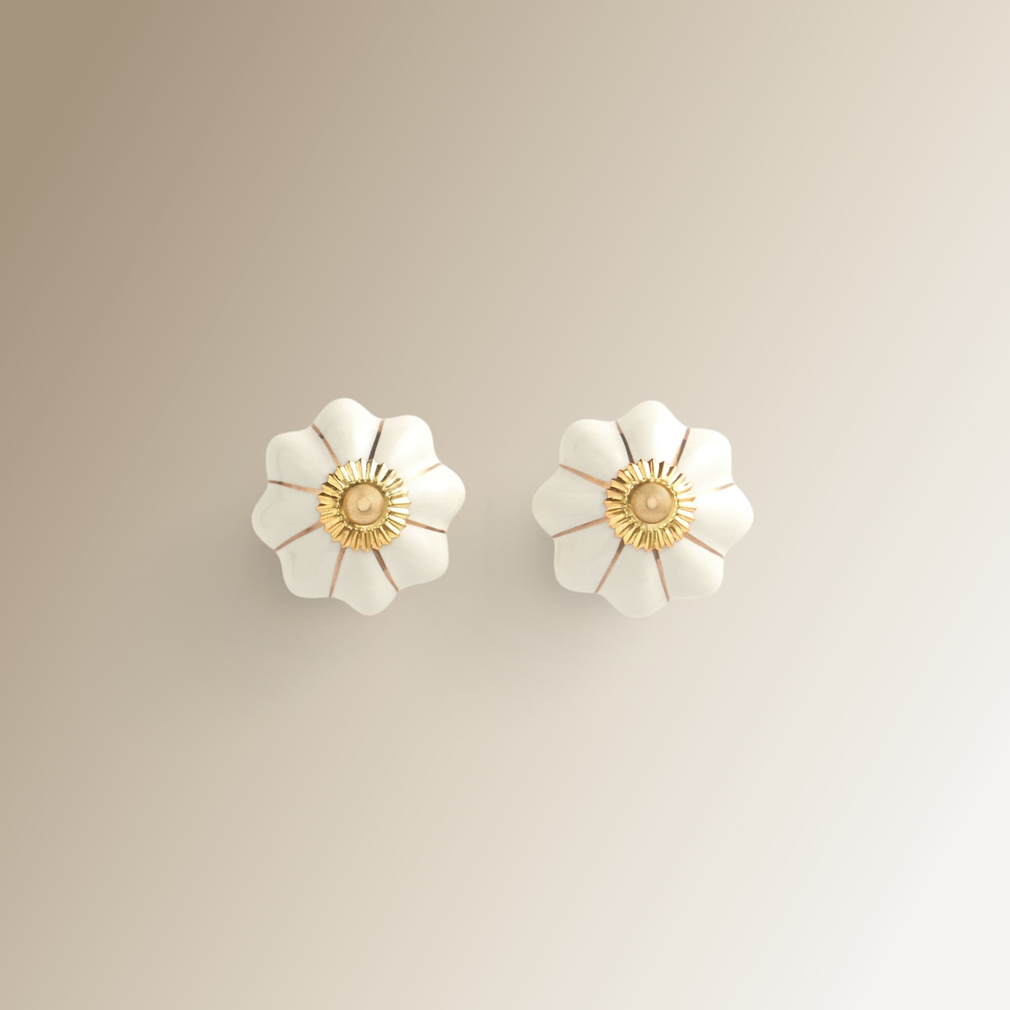 El Corte Inglés - Set de 2 pomos de cerámica Flor Básico El Corte Inglés.