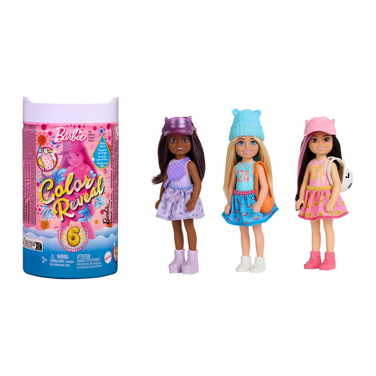 Barbie - Muñeca revela colores con agua Chelsea Color Reveal Deporte modelos surtidos Barbie.