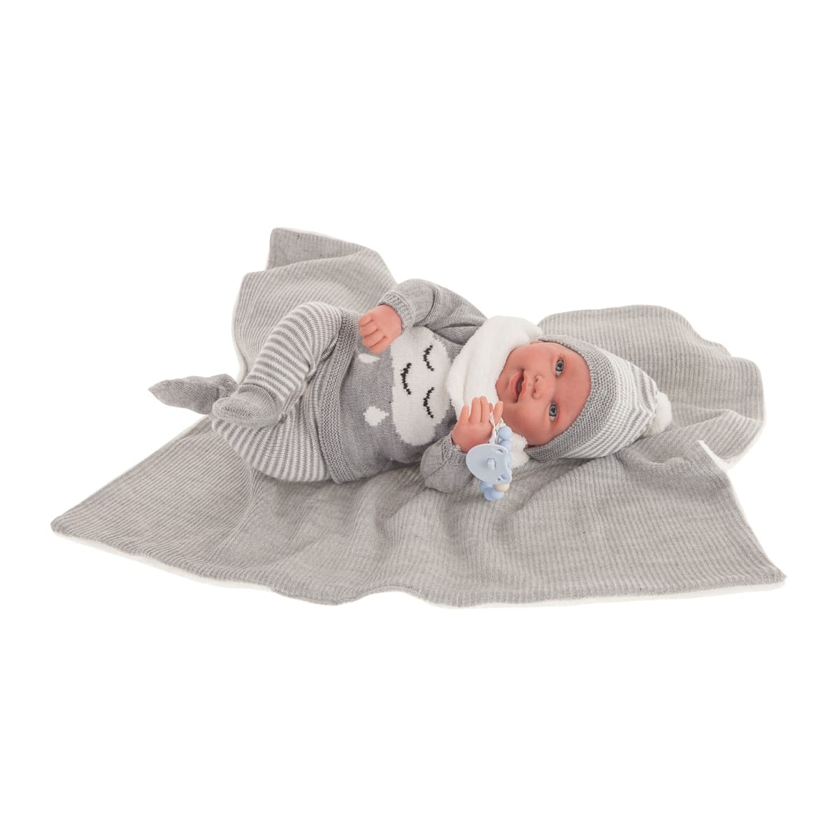 Muñecas Antonio Juan - Sweet Reborn Pipo Toquilla Gris.