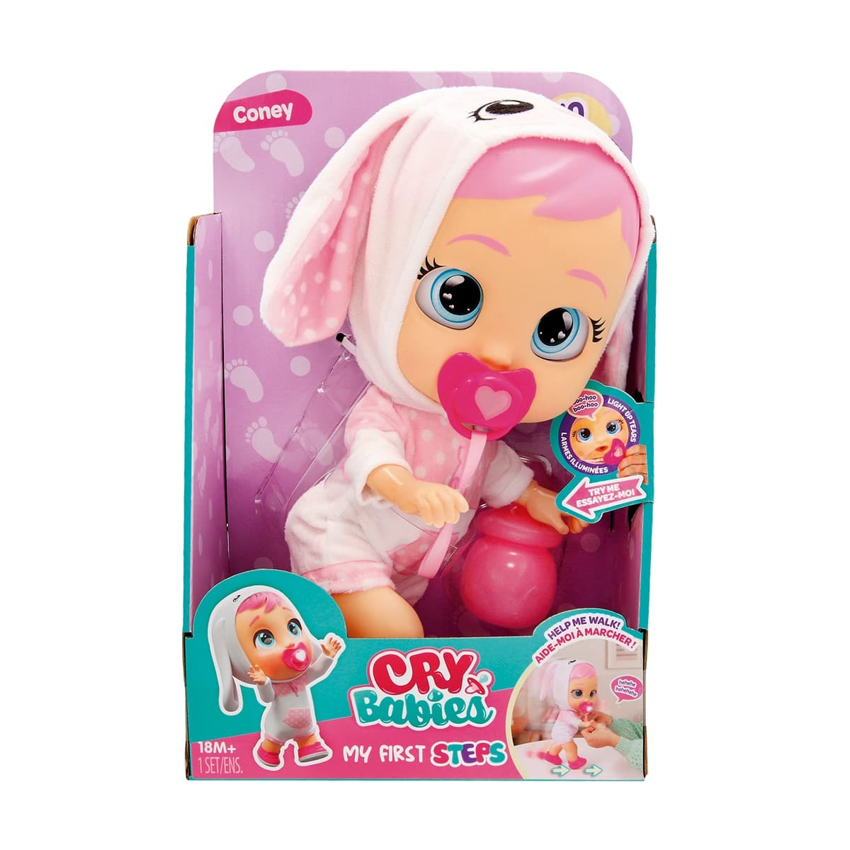 Bebés Llorones - Muñeca bebé con mecanismo Mis Primeros Pasos Coney Bebés Llorones.