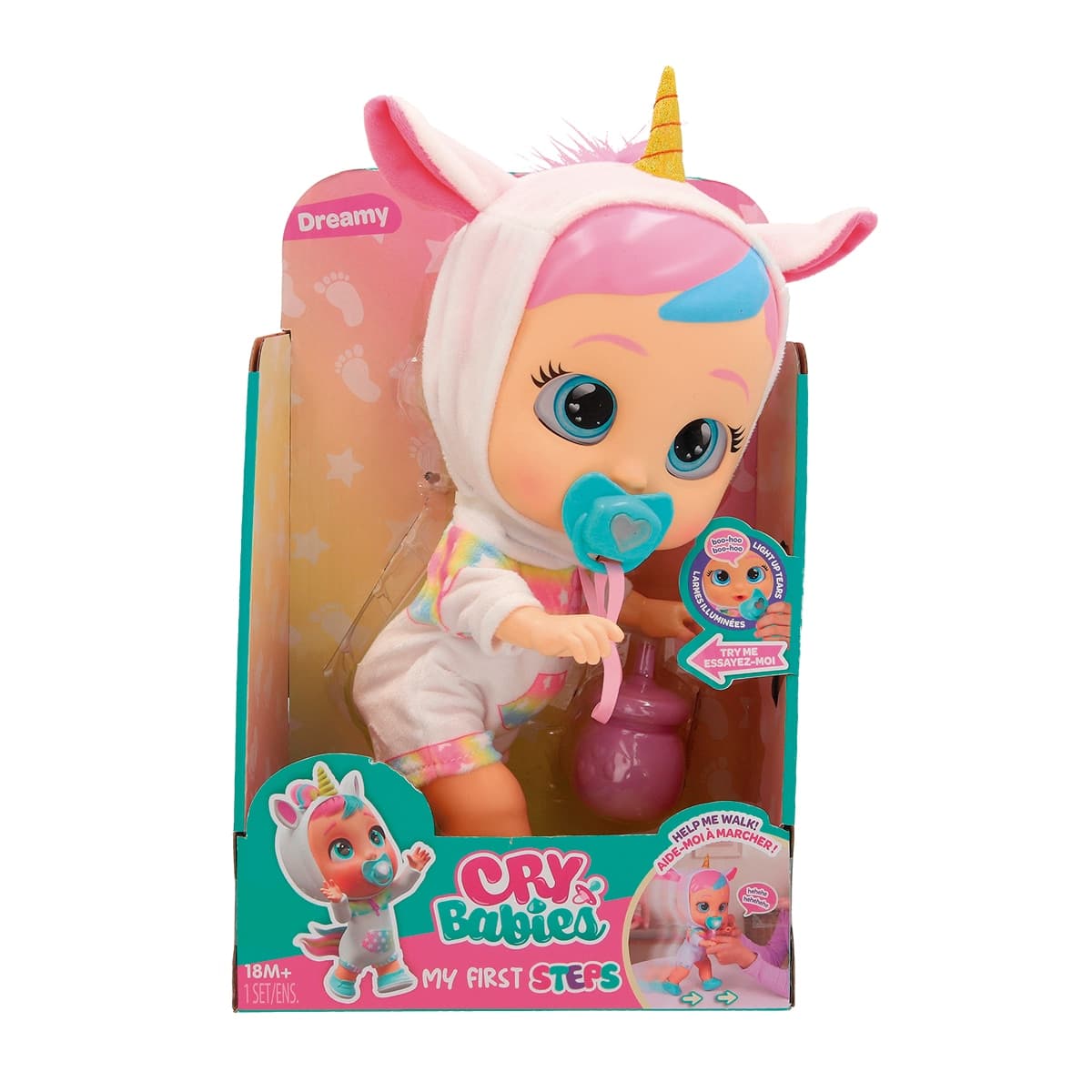 Bebés Llorones - Muñeca bebé con mecanismo Mis Primeros Pasos Dreamy Bebés Llorones.