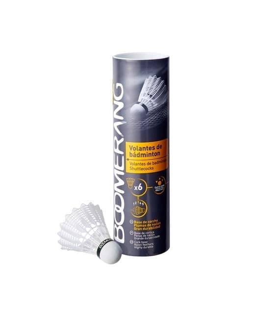 Boomerang - Tubo de 6 volantes de bádminton Boomerang.