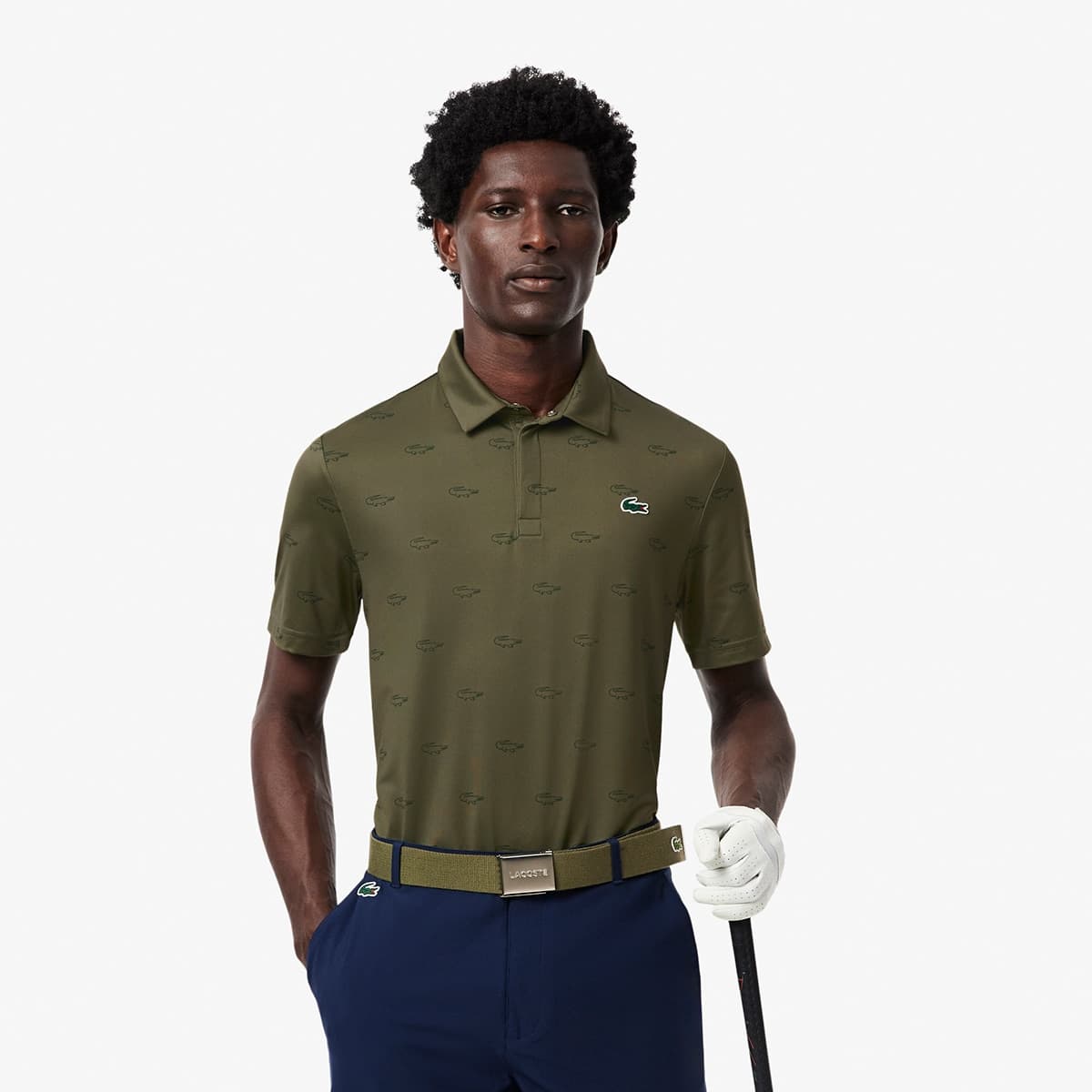 Lacoste - Polo de hombre de golf de corte regular con protección uv de manga corta.