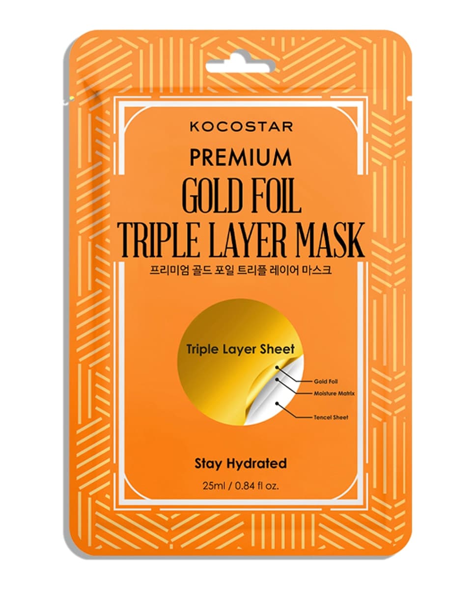 Kocostar - Mascarilla de velo Premium Gold Foil Triple Layer Mask Kocostar.