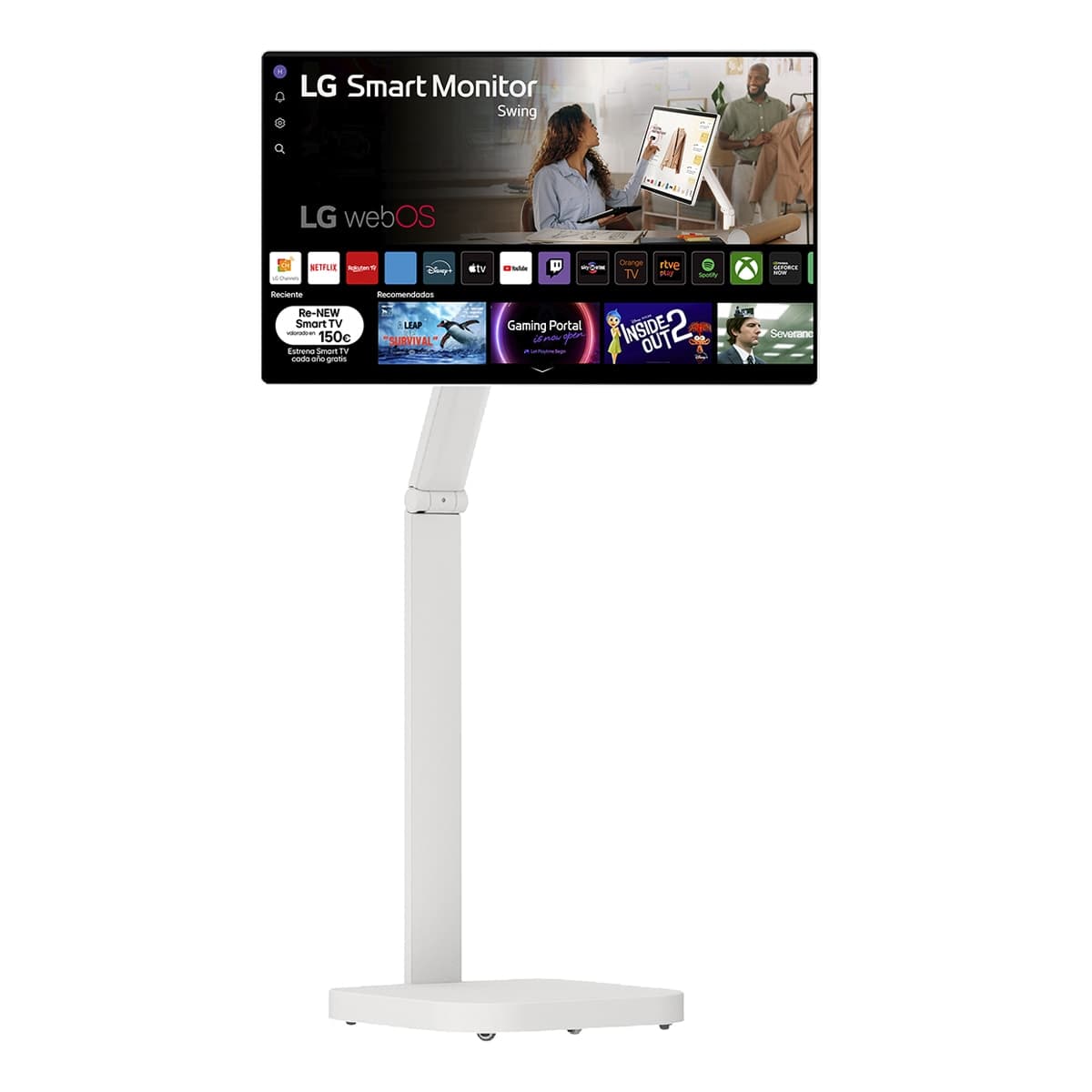 LG - LG Smart Monitor Swing, 80cm (31,5"), 60 HZ, 4K UHD, táctil, LG webOS 24, peana portátil y flexible.