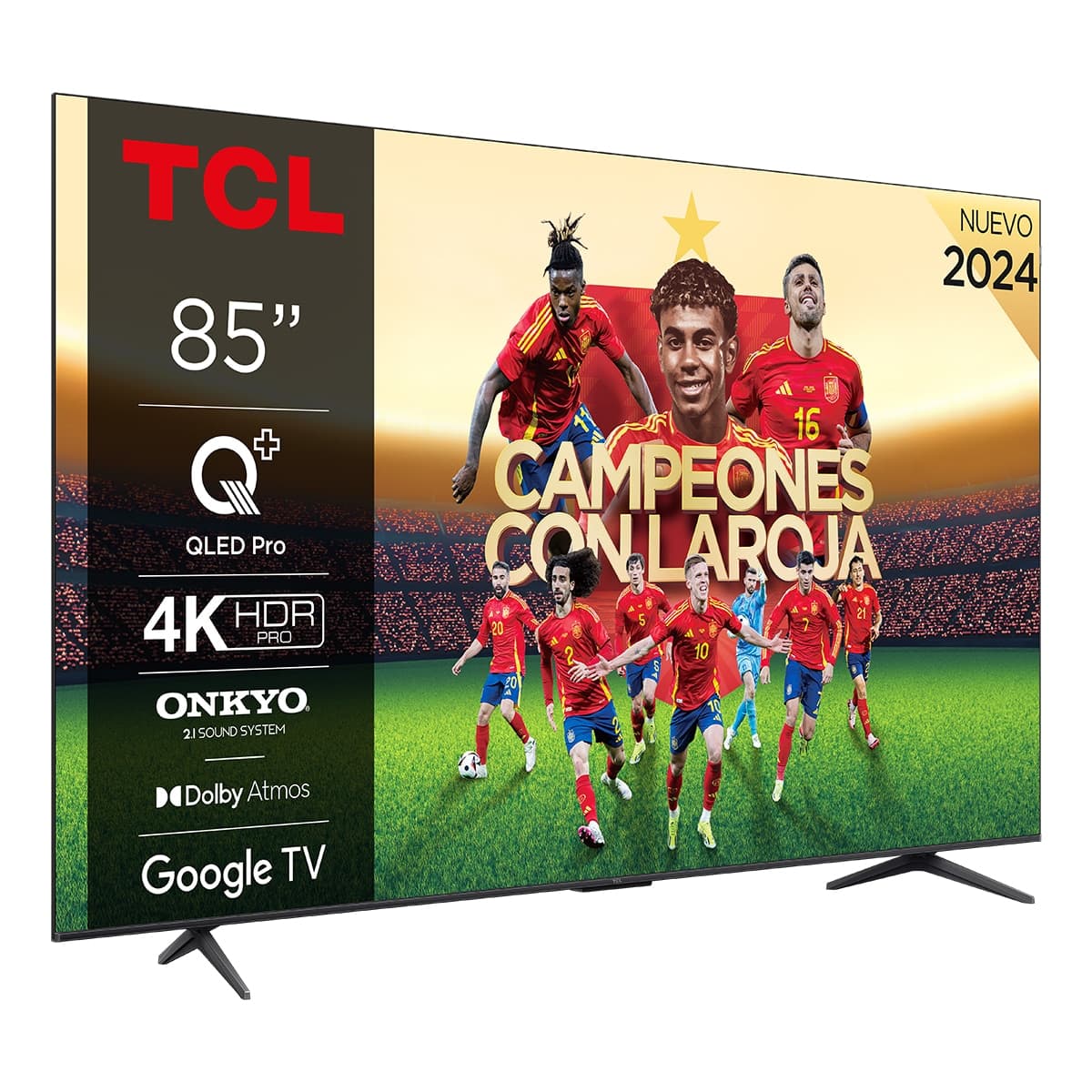 TCL - TV QLED 215,9 cm (85") TCL 85C655, 4K UHD, Smart TV by Google TV, Dolby Vision y Atmos, compatible con Google Assistant.