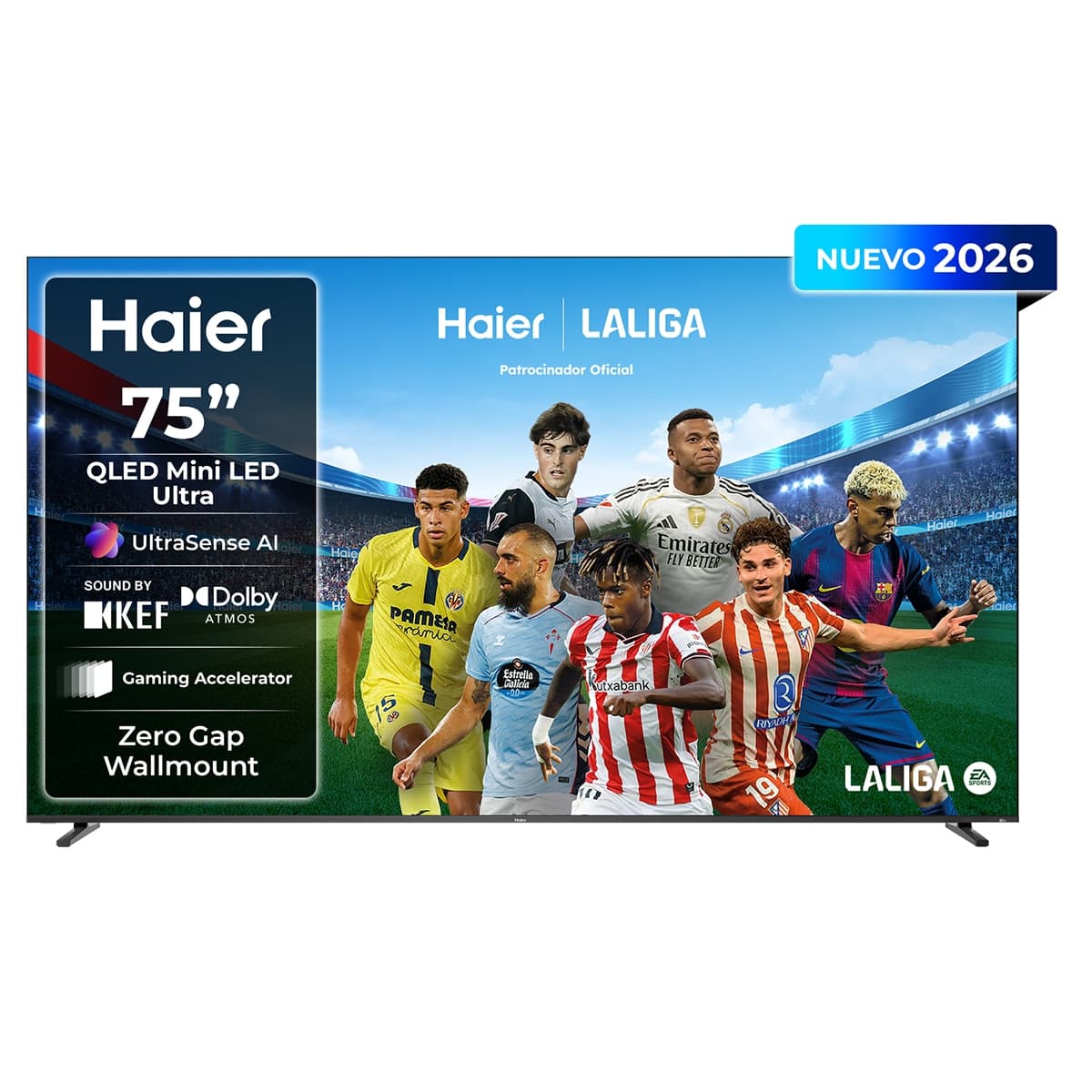 Haier - TV Mini LED 191 cm (75") Haier M92 H75M92FUX 4K UHD, 144Hz, Google TV, HDR10+, Dolby Vision IQ, Dolby Atmos.