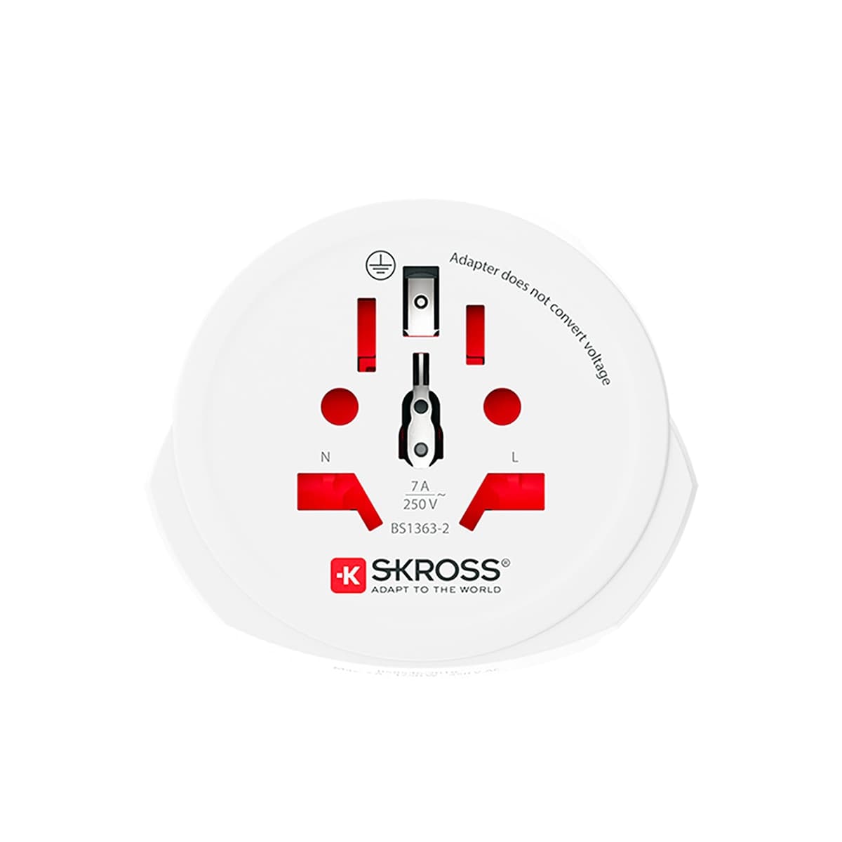 SKROSS - Adaptador de Viaje Mundial a Reino Unido para Dispositivos de 2 y 3 Polos.