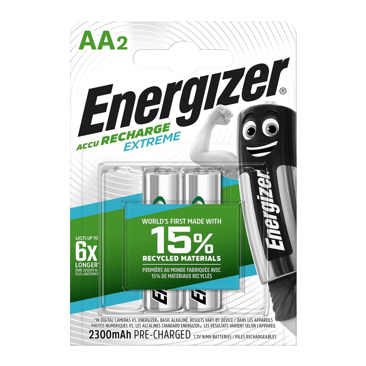 ENERGIZER - Pila recargable HR06 AA 1,2V 2300 mAh (x2).