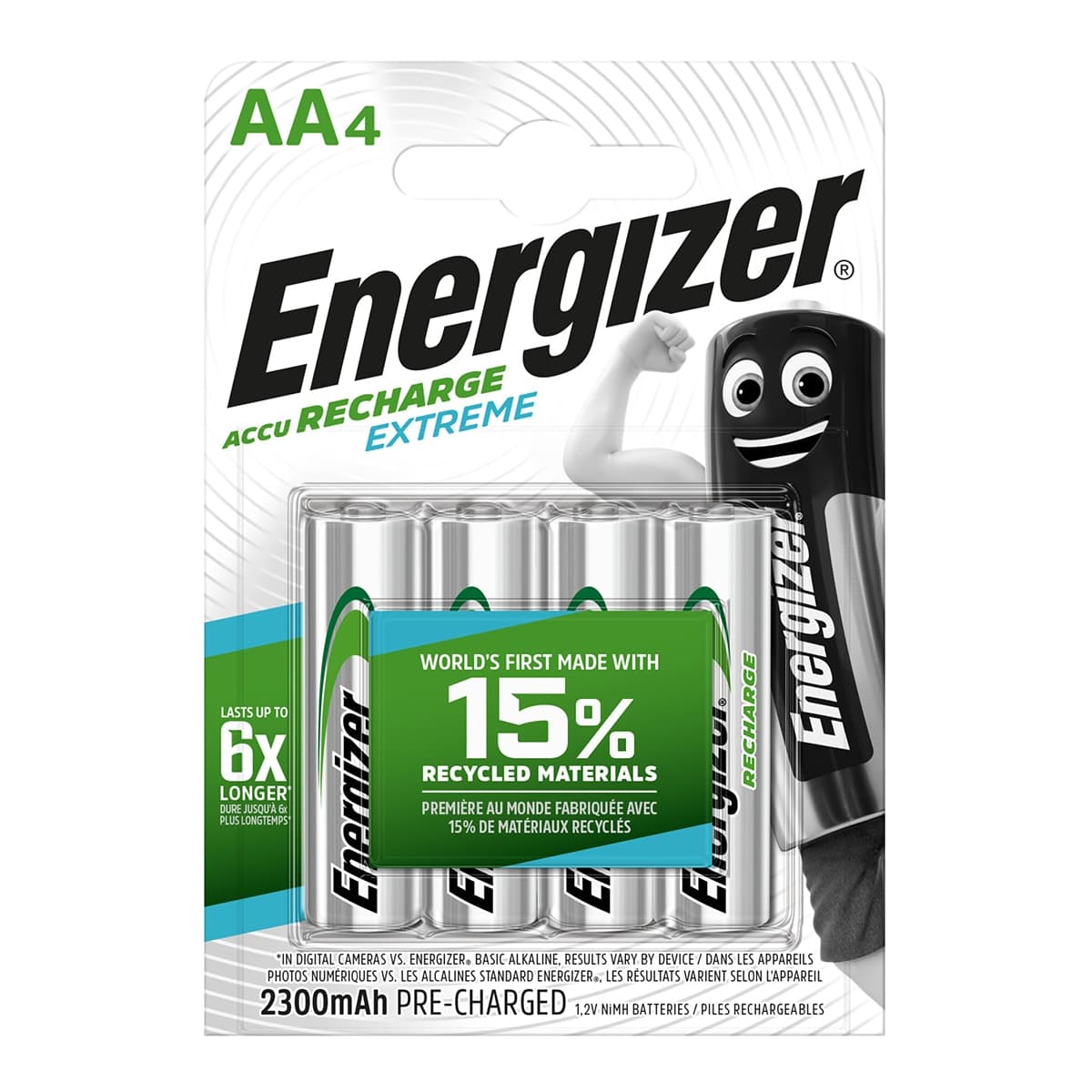 ENERGIZER - Pila recargable HR06 AA 1,2V 2300 mAh (x4).