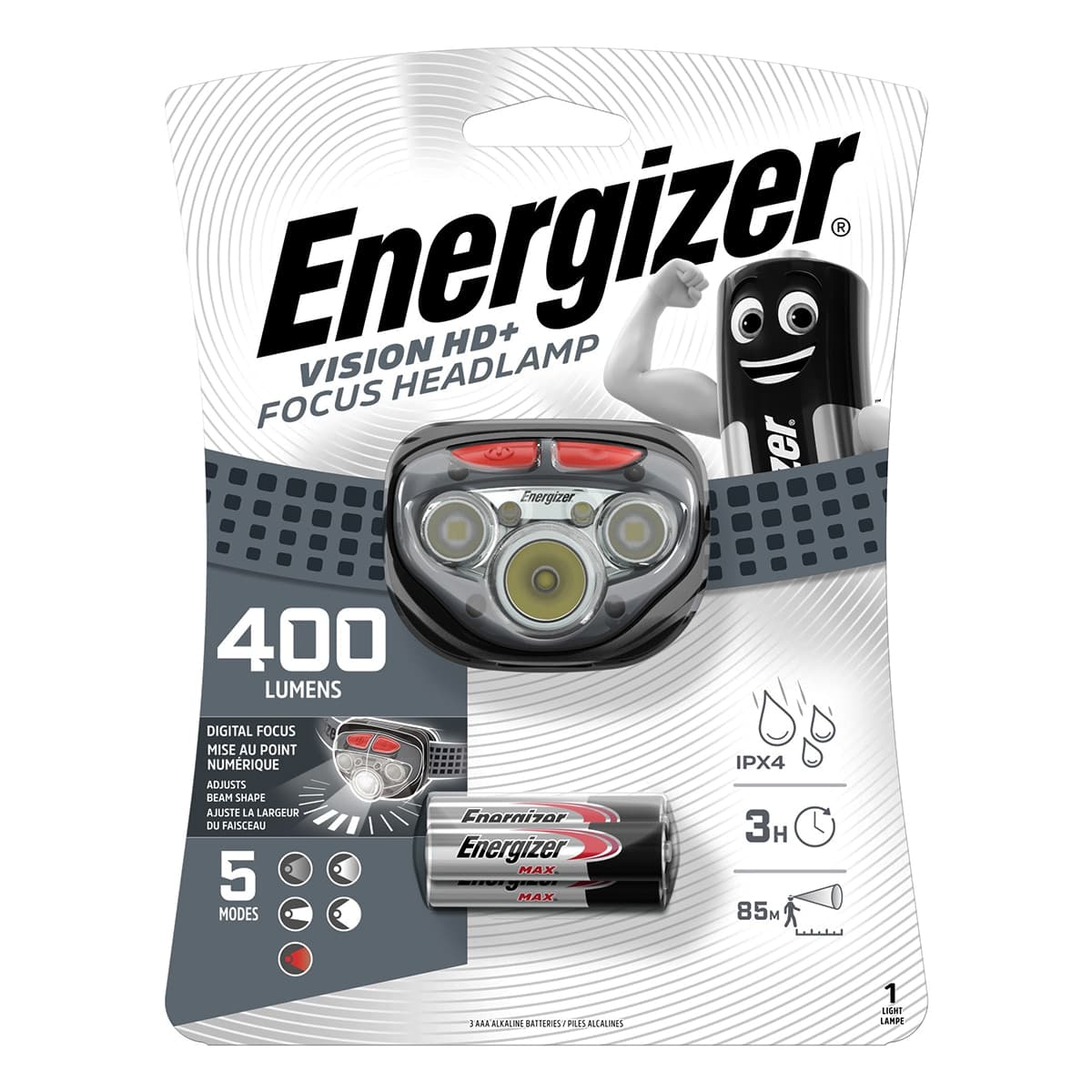 ENERGIZER - Linterna Frontal 45-400 lm 30-85 m.