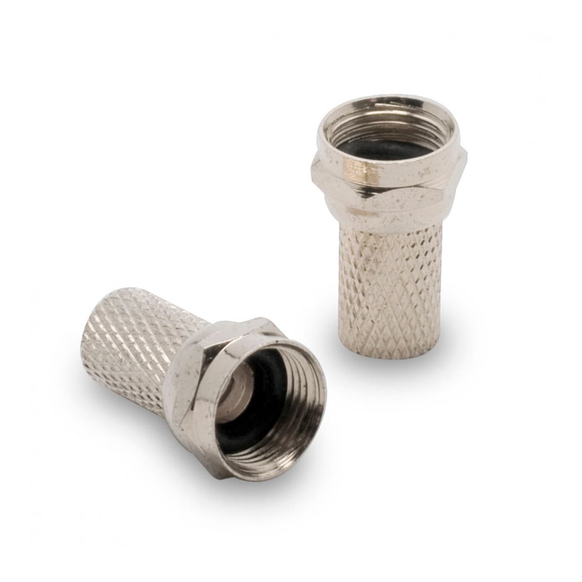 Metronic - Conector F metal rosca con protector (x6).