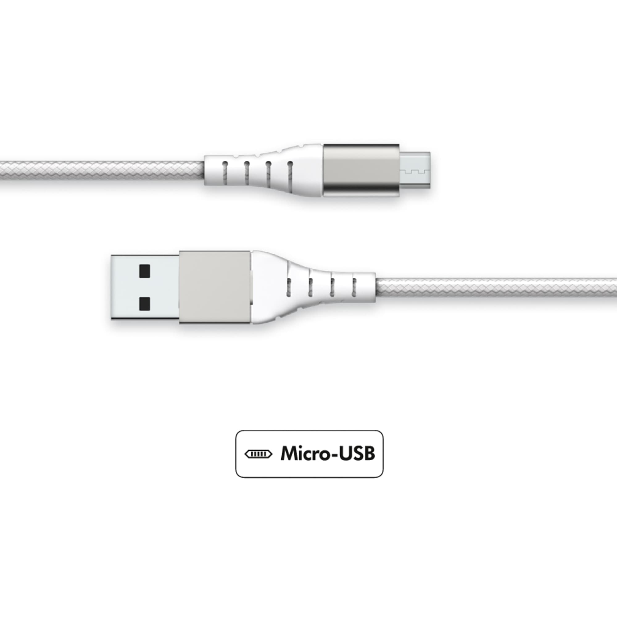 FORCE POWER - Cable Reforzado USB A - Micro USB 1,2 m.