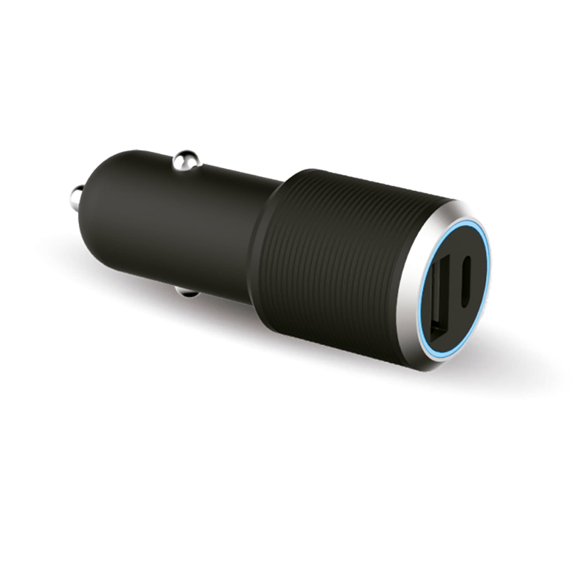 FORCE POWER - Cargador Automóvil Doble USB A+ USB C Power Delivery (12+25W).