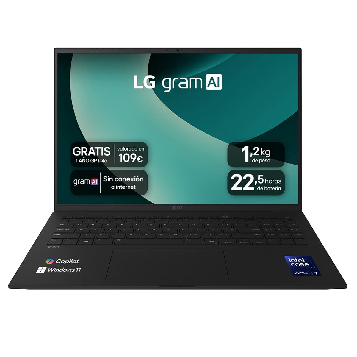 LG - Portátil LG gram 16Z90T, Intel Core Ultra 7-255H, 32GB, 2TB SSD, 16", W11.