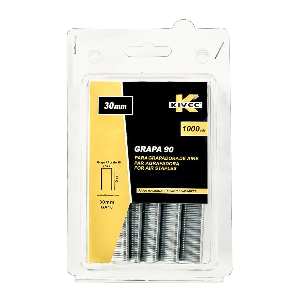 CEVIK PRO - Grapas 30 mm para Grapadora de Aire - 1.000 Uds.