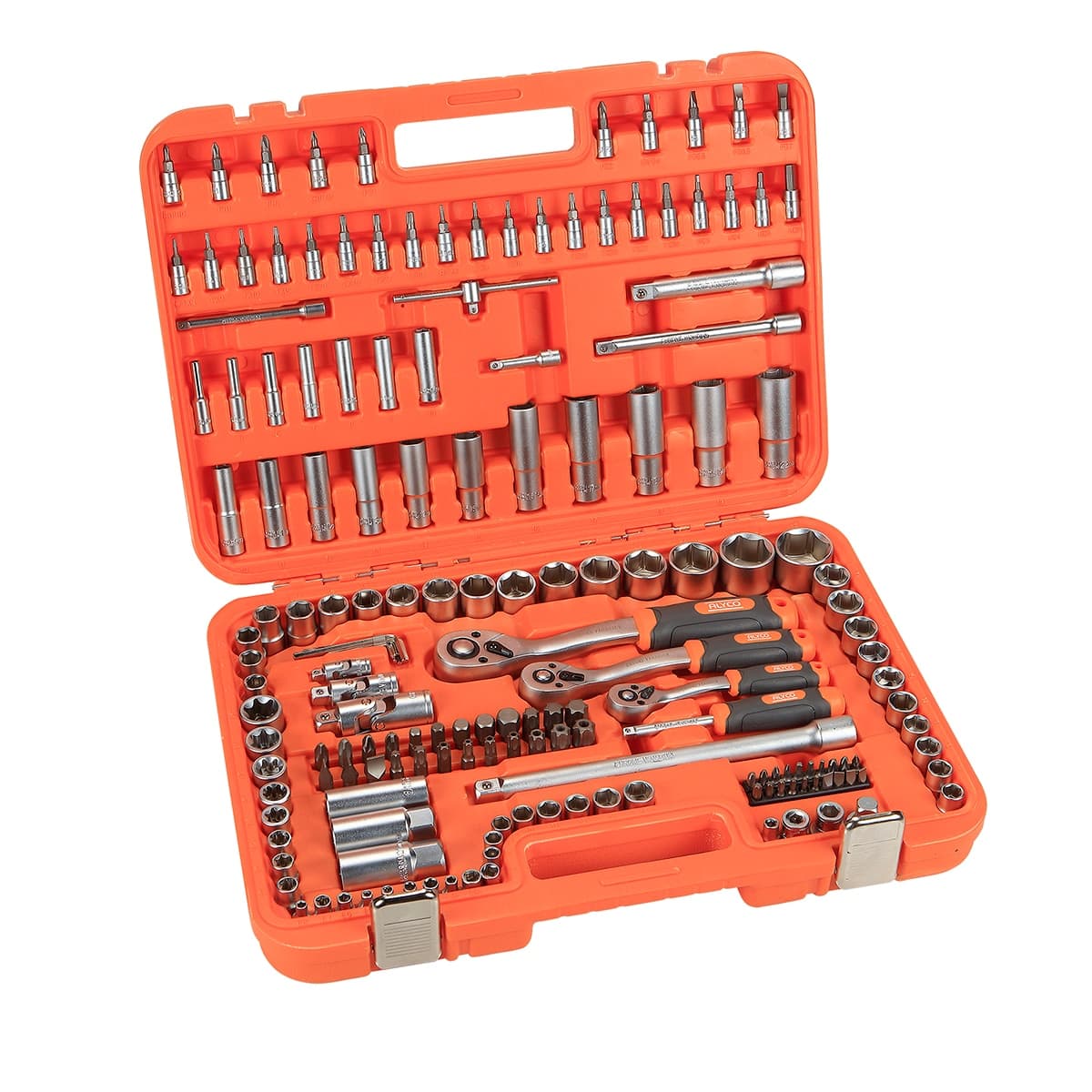 Alyco - Juego De Llaves De Vaso De 1-2" + 3-8" + 1-4" 171 Piezas Alyco Orange.