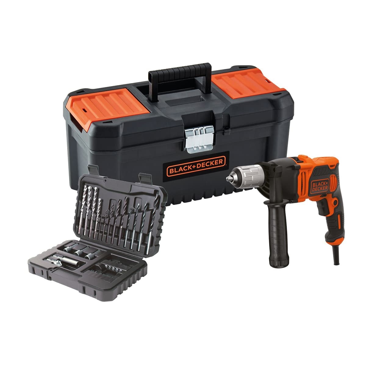BLACK+DECKER - Taladro Percutor 850 W BLACK + DECKER BEH850KA32-QS + caja + accesorios.