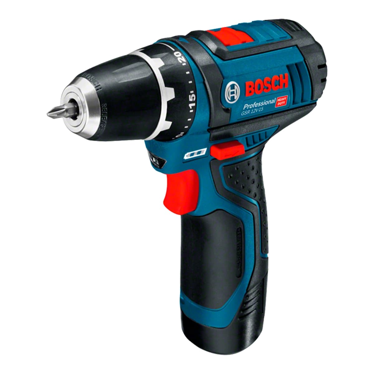 Bosch - Taladro Atornillador Percutor a Batería 12 V GSR 12V-15 06019B690H.