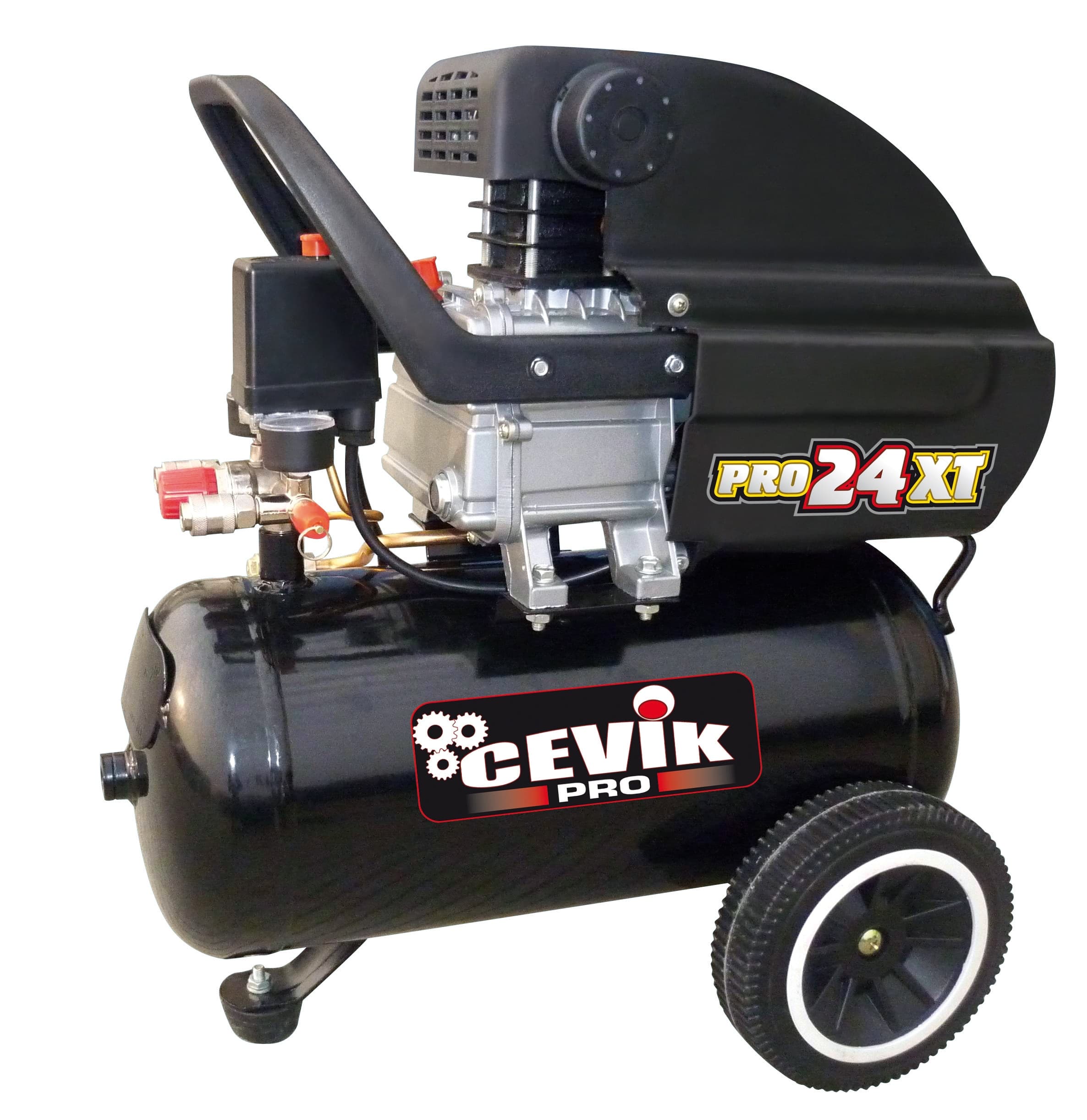 CEVIK PRO - Compresor de Aire Eléctrico con cable a red 1860 W 24 litros CA-PRO24XT.