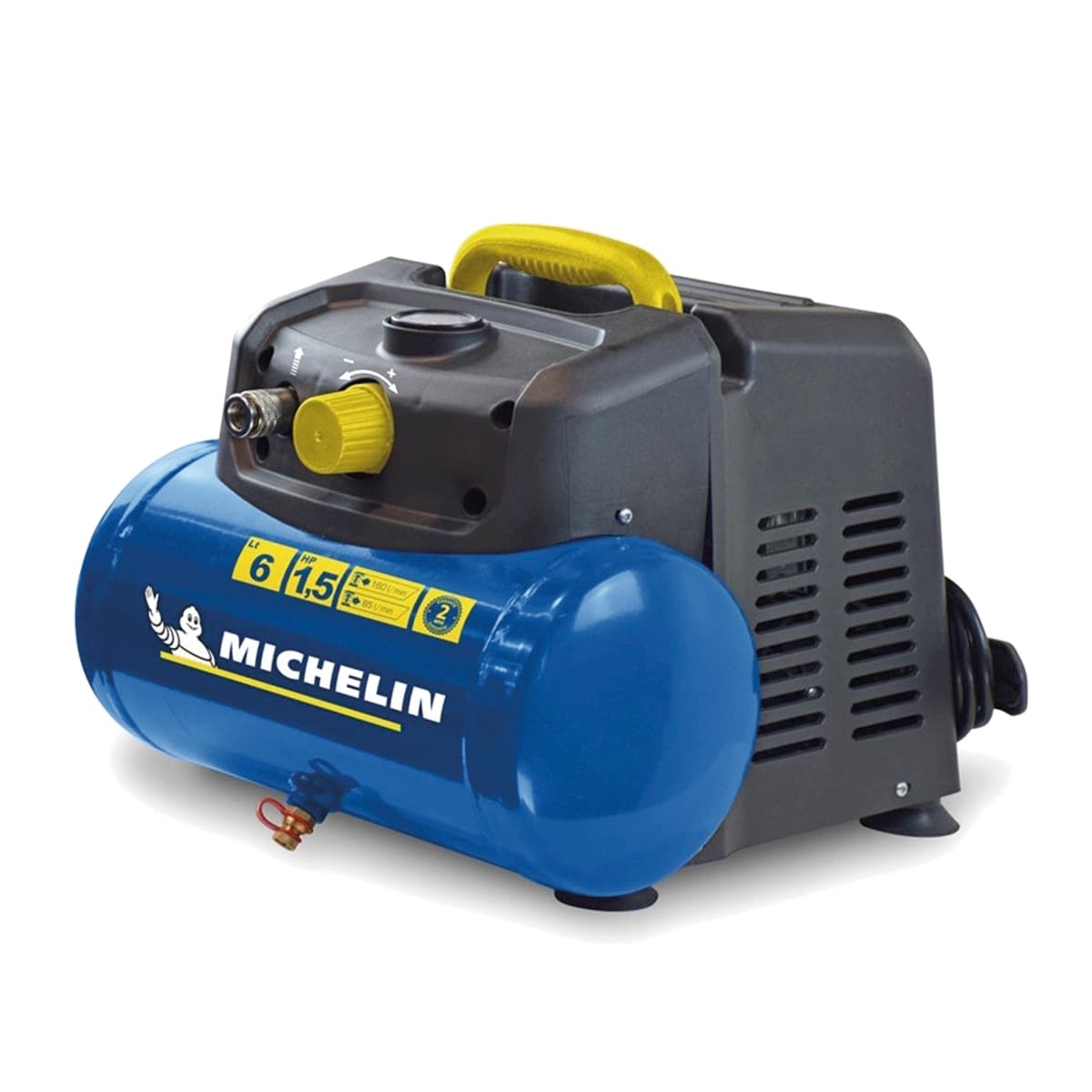 Michelin - Compresor de Aire sin aceite Eléctrico con cable a red 0,4 CV 6 litros MBL6.