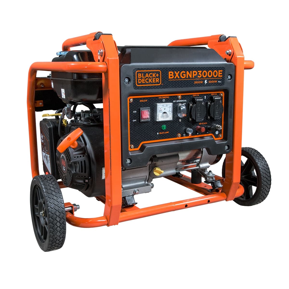 BLACK+DECKER - Generador Eléctrico Motor Gasolina 4T Monofásico 2,6 kW BD-BXGNP3000E.
