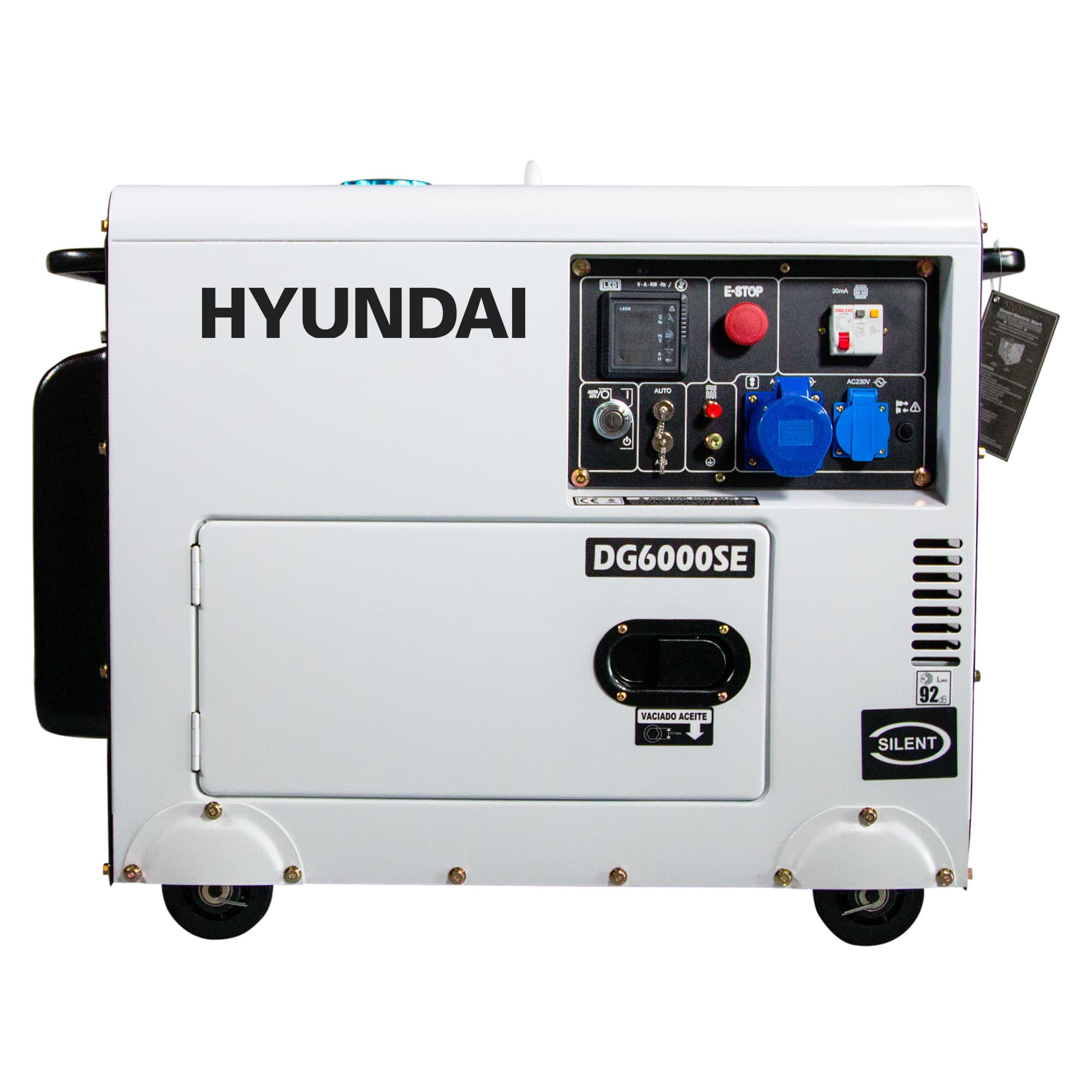 HYUNDAI - Generador Monofásico Insonorizado Motor Diésel 4T 5 kW DHY6000SE.