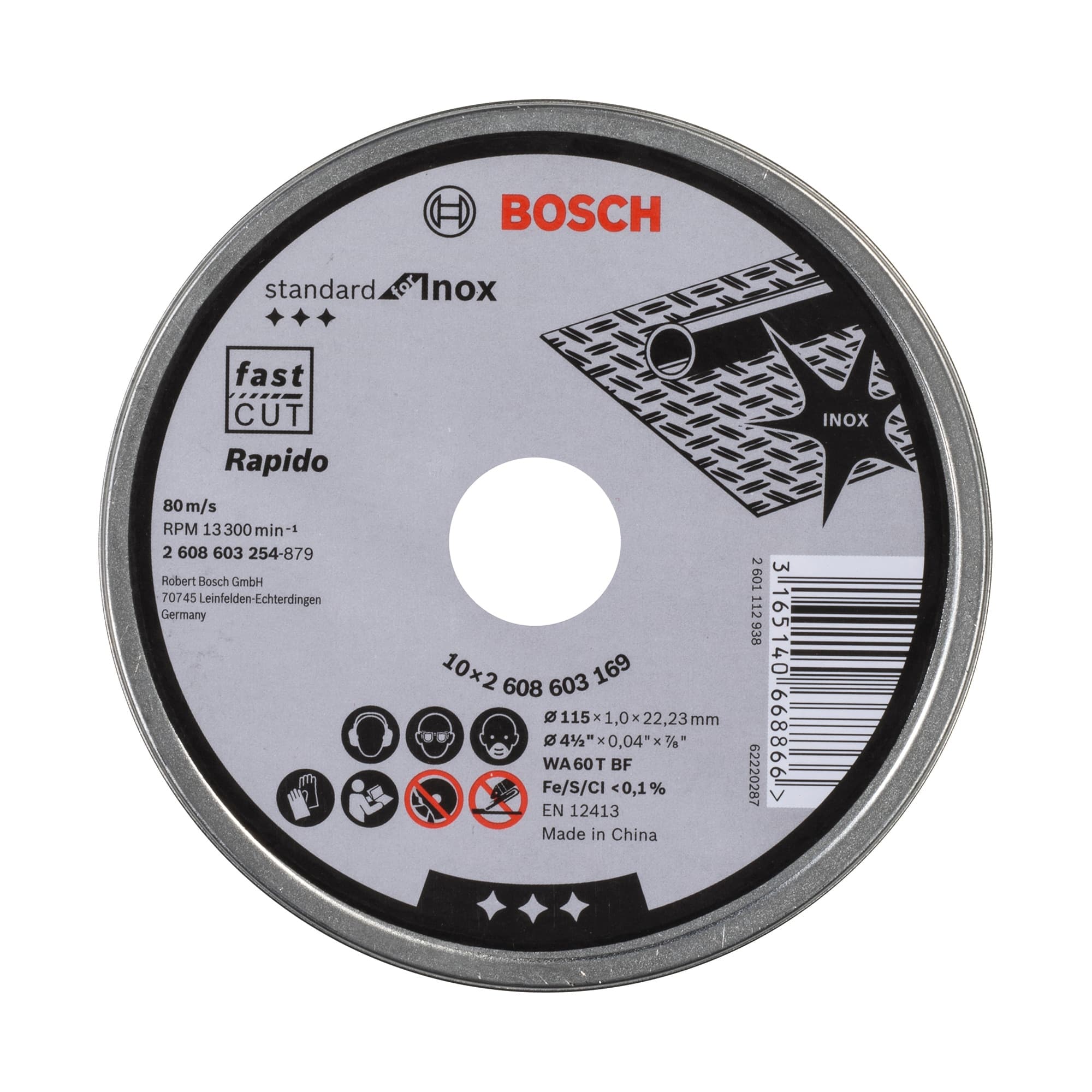 Bosch - Disco estándar Ø 115 mm (x10).