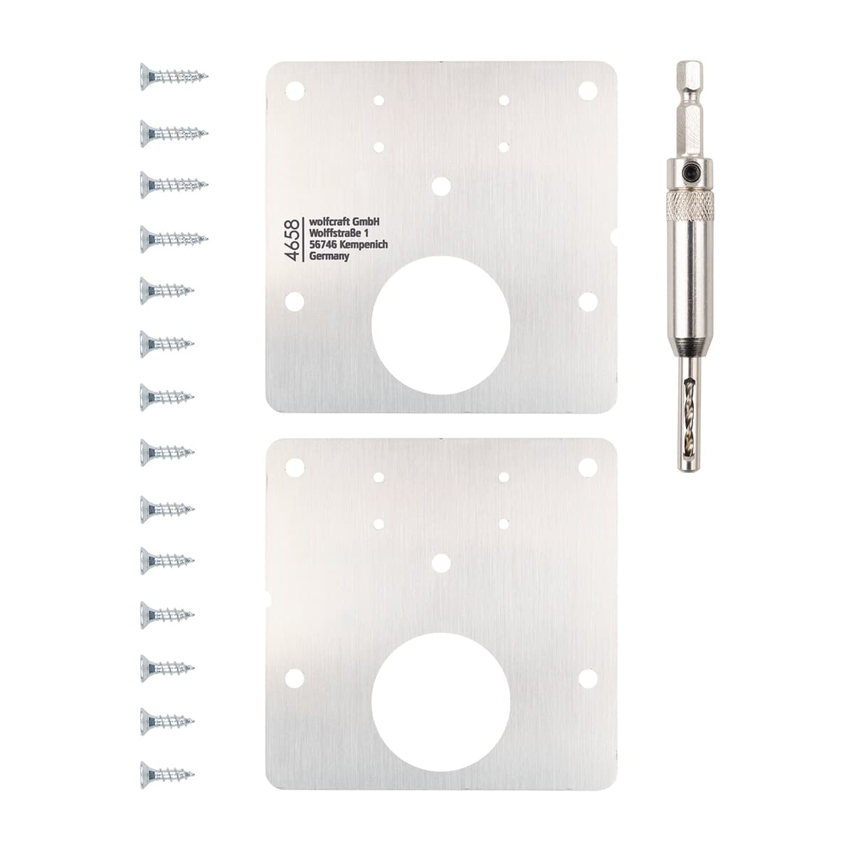 Wolfcraft - Set Reparación Bisagras de Cazoleta 17 Pzas.