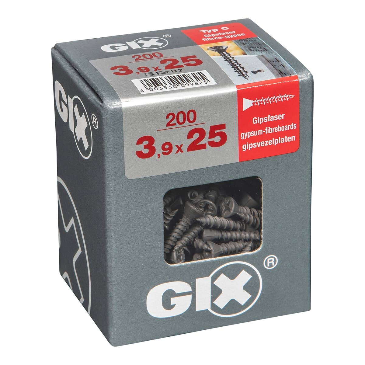 FADIX - Tornillo Pladur GIX Fosfatado Ø3,9 x 25 mm - Caja 200 Uds.